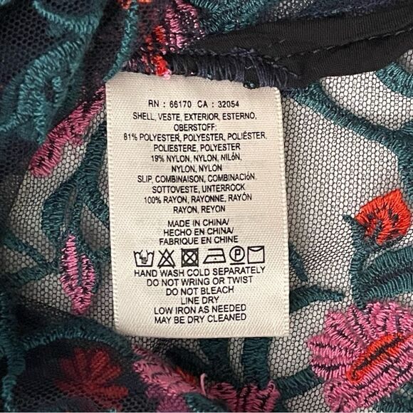 Anthro Moulinette Soeurs Floral Embroidered Lace Mesh Net Sheath Tunic Top - Picture 15 of 16